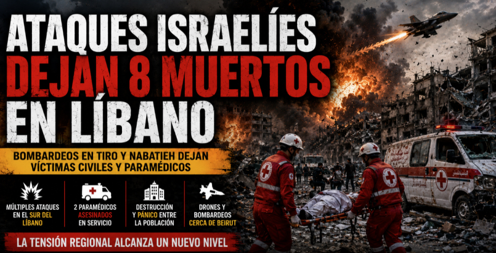 Ataques israelíes dejan ocho muertos en Líbano