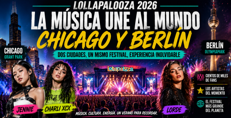 Lollapalooza 2026 reunirá estrellas mundiales entre Chicago y Berlín nuevamente